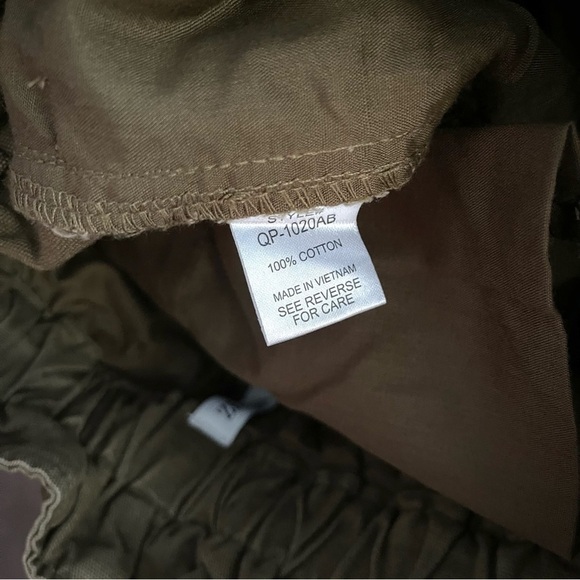 NEW Dusty Olive Stone Wash Paper Bag Pants US M - Picture 9 of 9